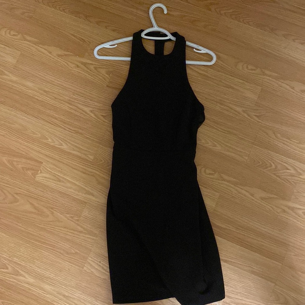 Lulus High Neck Black Mess Dress